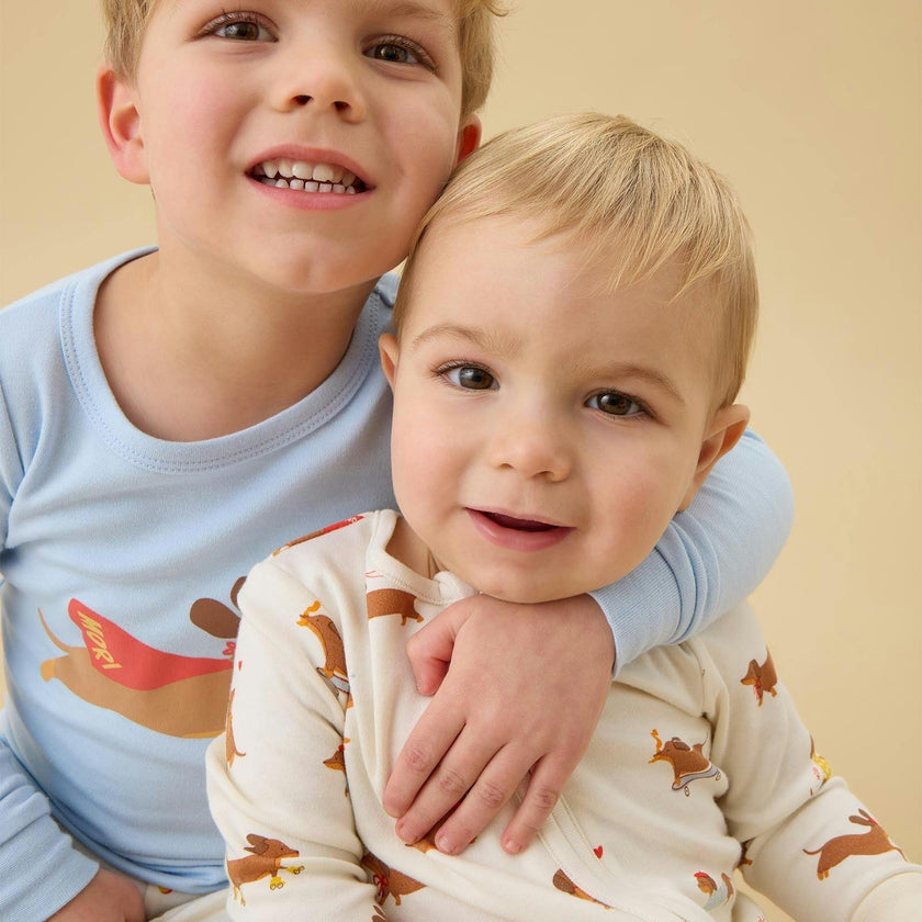 Sausage Dog Clever Zip Baby Pajamas