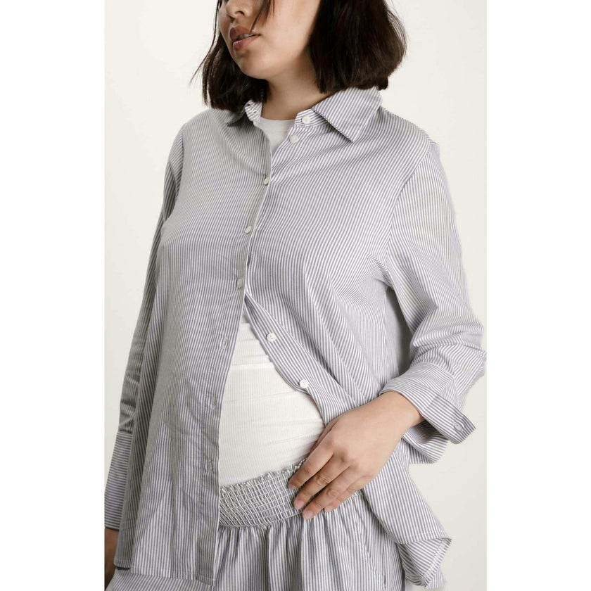 Women's Maternity The Everyday Striped Oversized Cuff Shirt