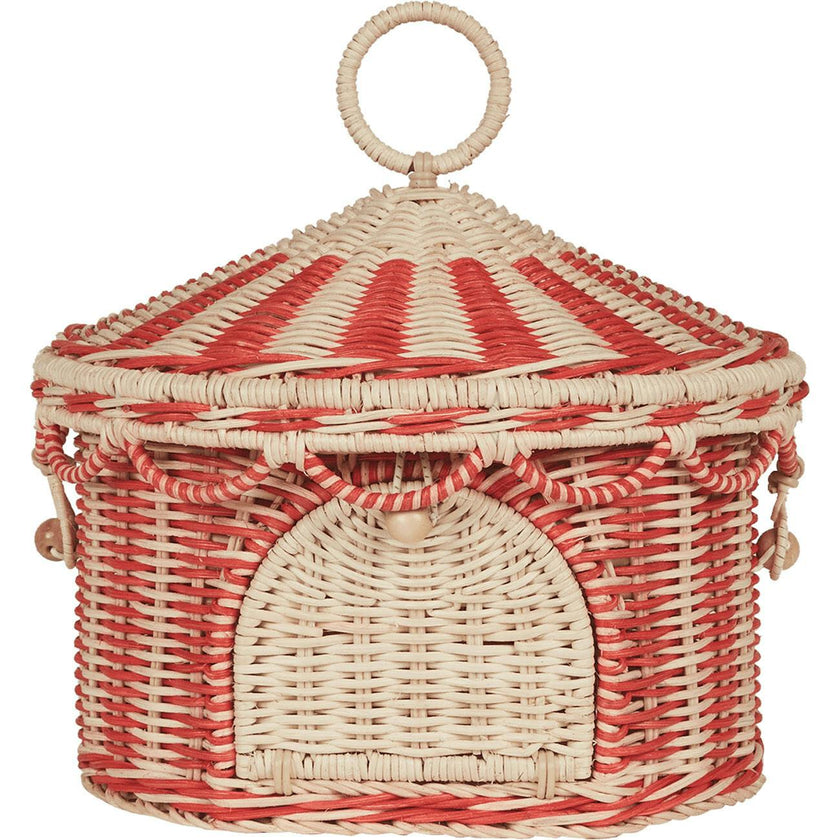 Circus Tent - Basket / Red & Straw