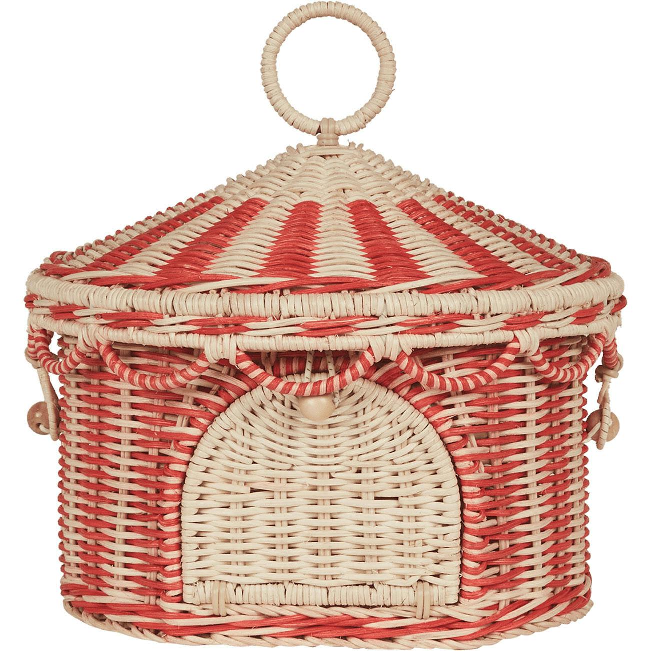 Circus Tent - Basket / Red & Straw