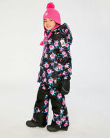 Two Piece Play Snowsuit Black Rose Print