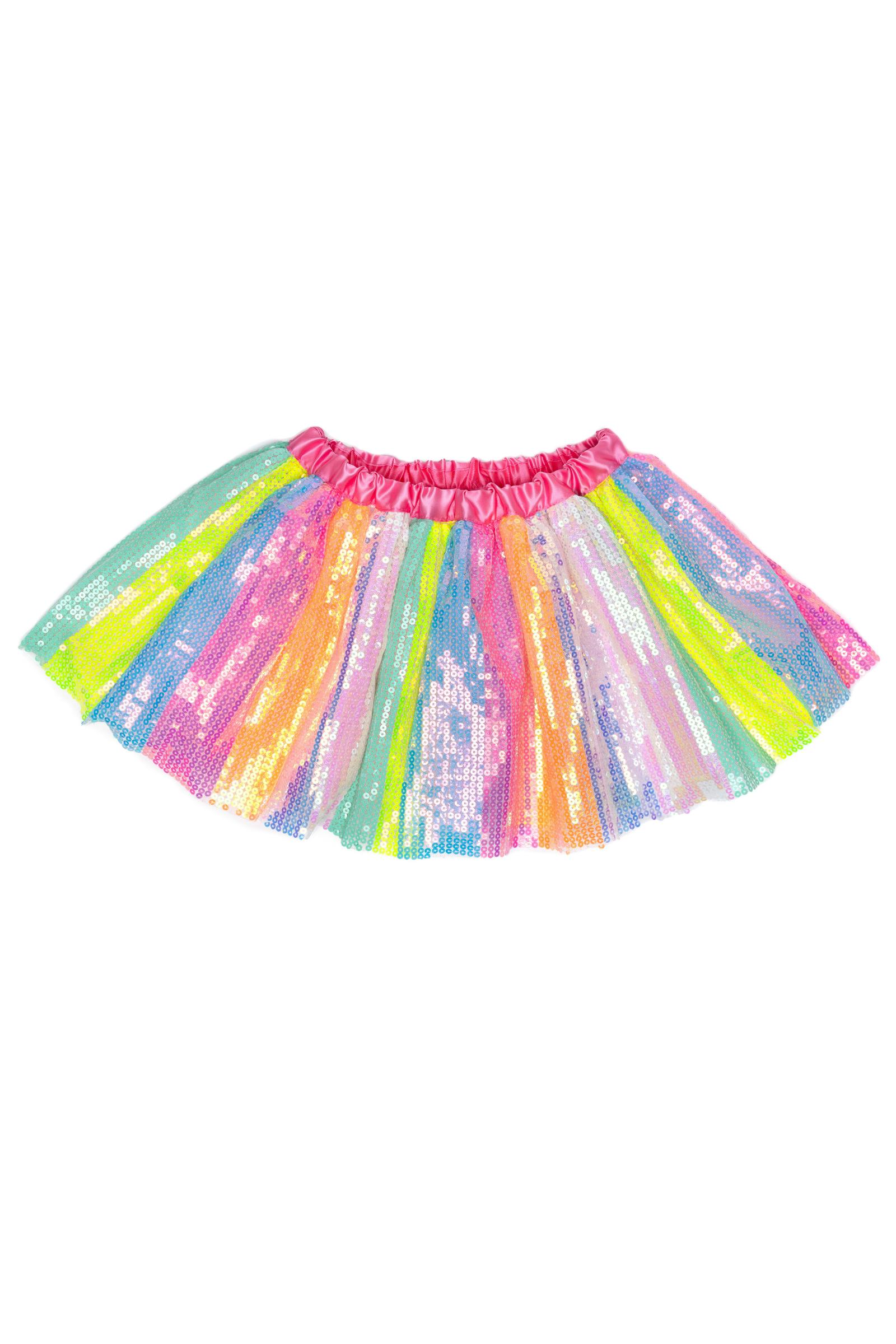 Sequins Skirt with Satin Waistband