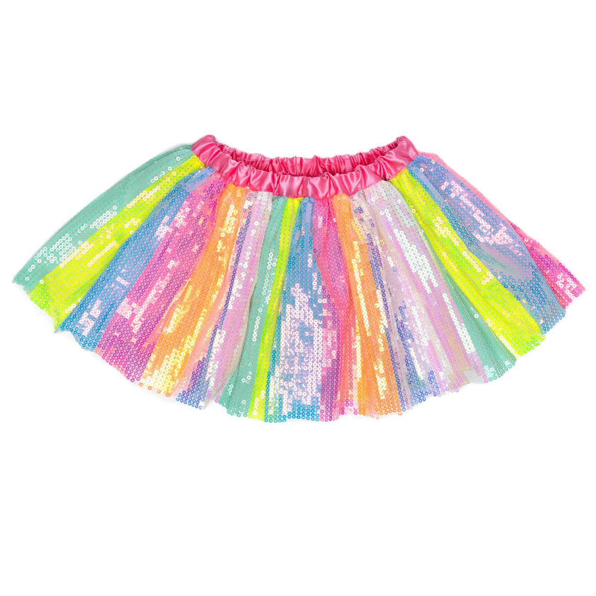 Sequins Skirt with Satin Waistband