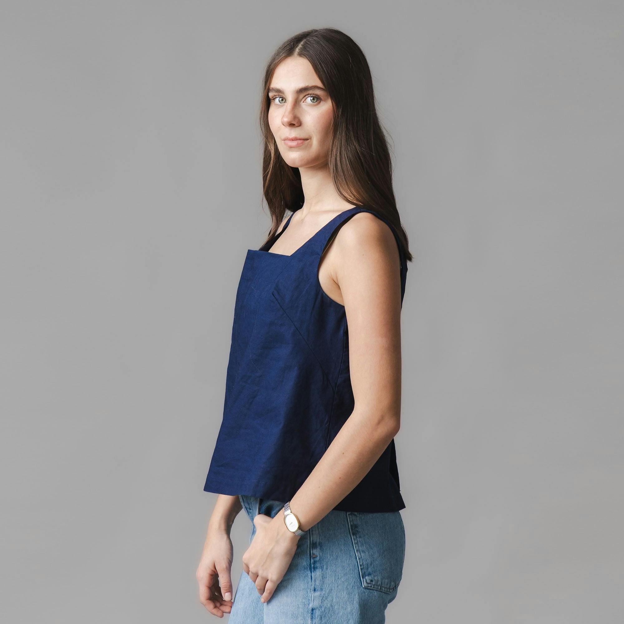 Linen Square Neck Tank