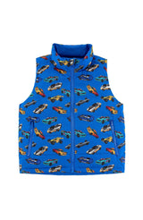 Casey Reversible Lightweight Down Puffer Vest, Blue Hot Rod