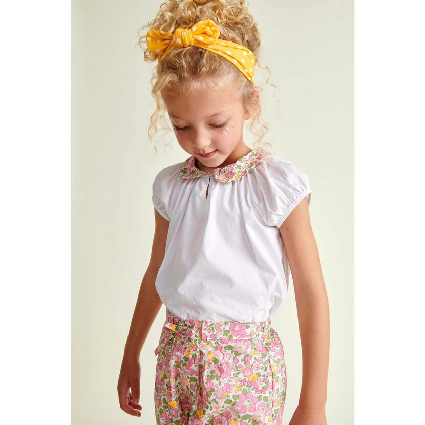 Made With Liberty Fabric Girls blouse Rose