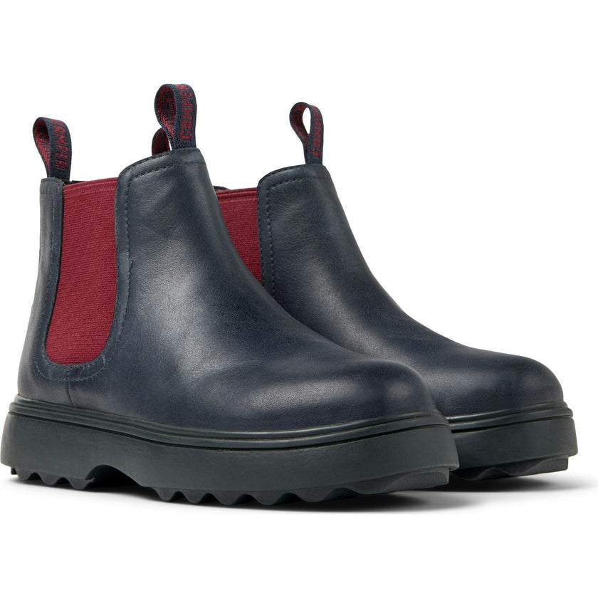 Kids Norte Leather Lace-Up Boots, Navy