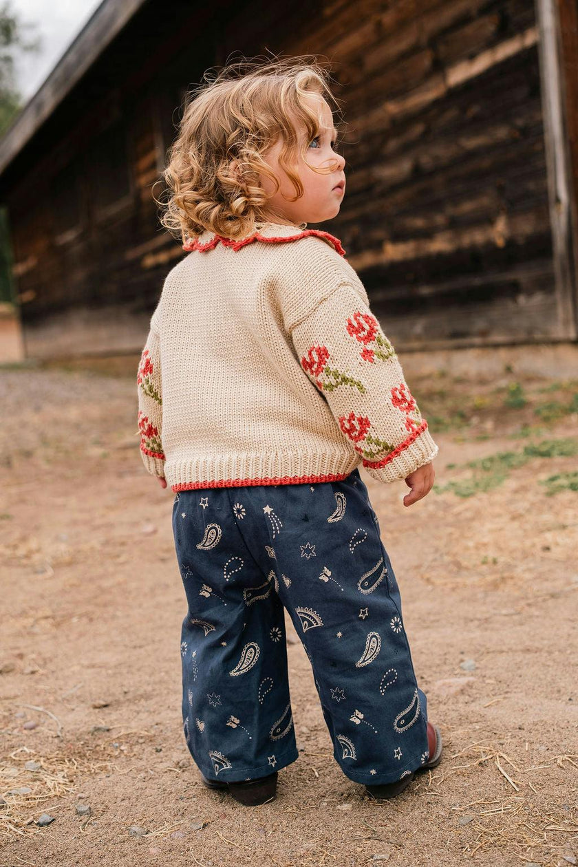 Ines Cardigan in Rouge Bloom