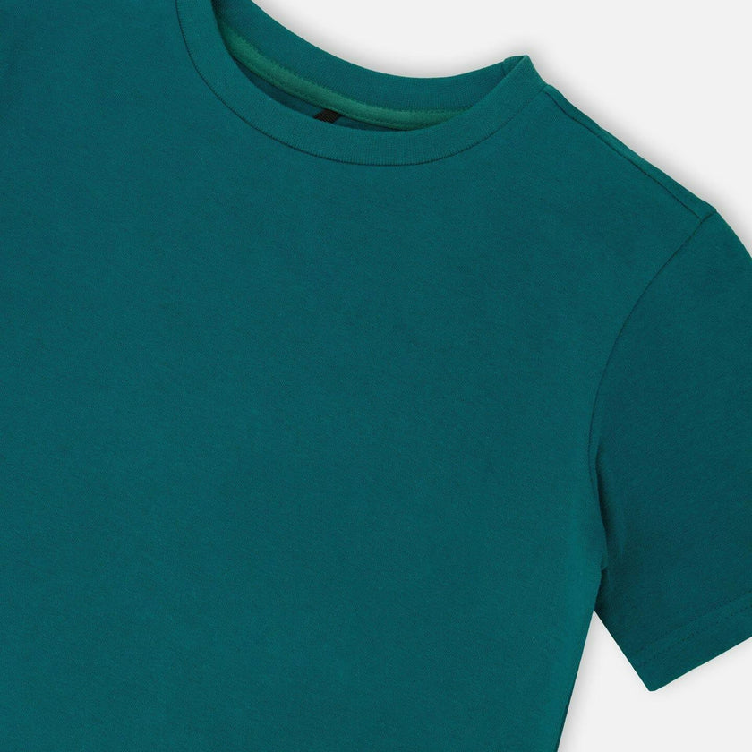 Organic Cotton Jersey T-Shirt Solid Dark Turquoise