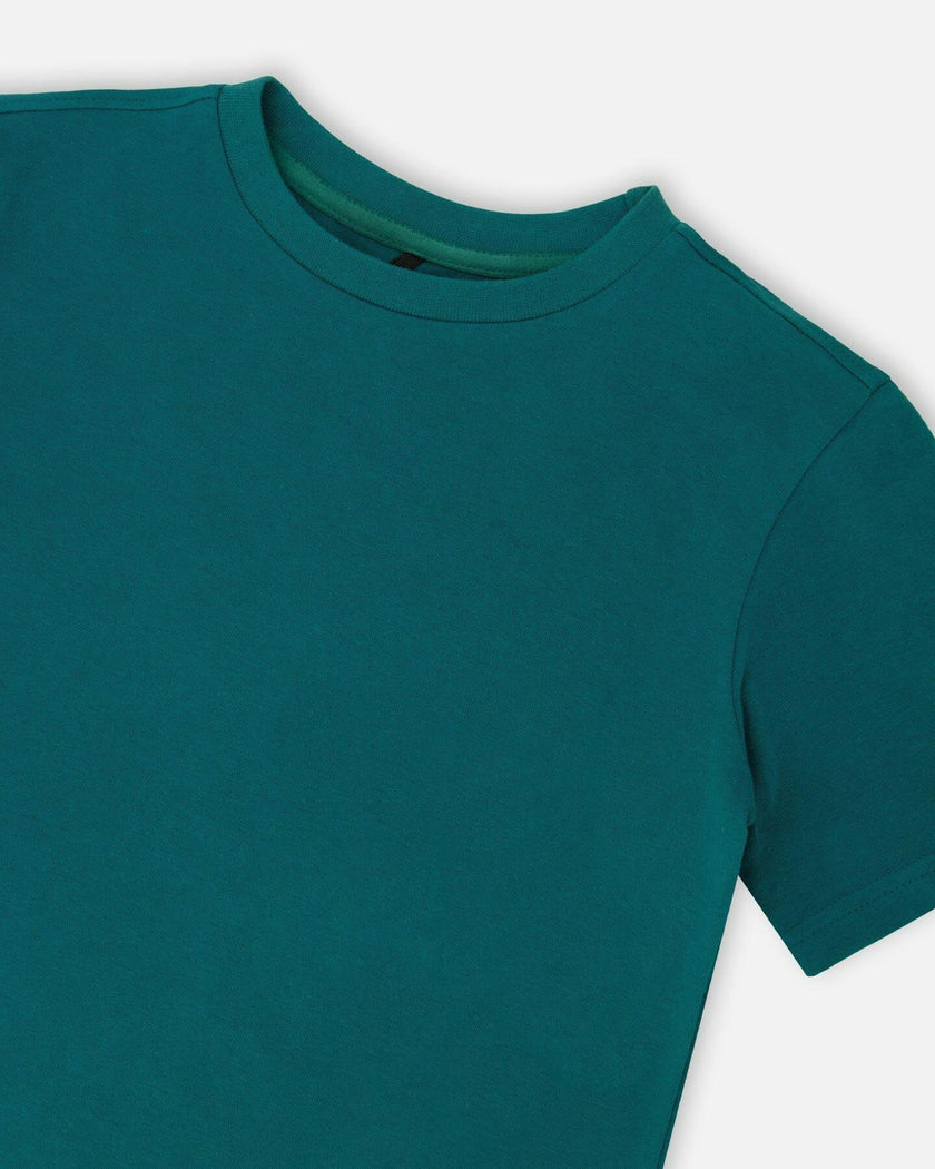 Organic Cotton Jersey T-Shirt Solid Dark Turquoise