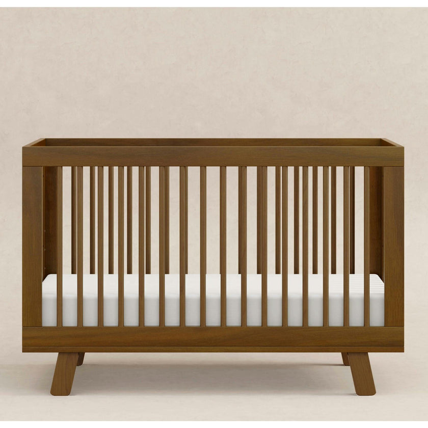 Hudson 3-in-1 Convertible Crib with Toddler Bed Conversion Kit in Natural Walnut