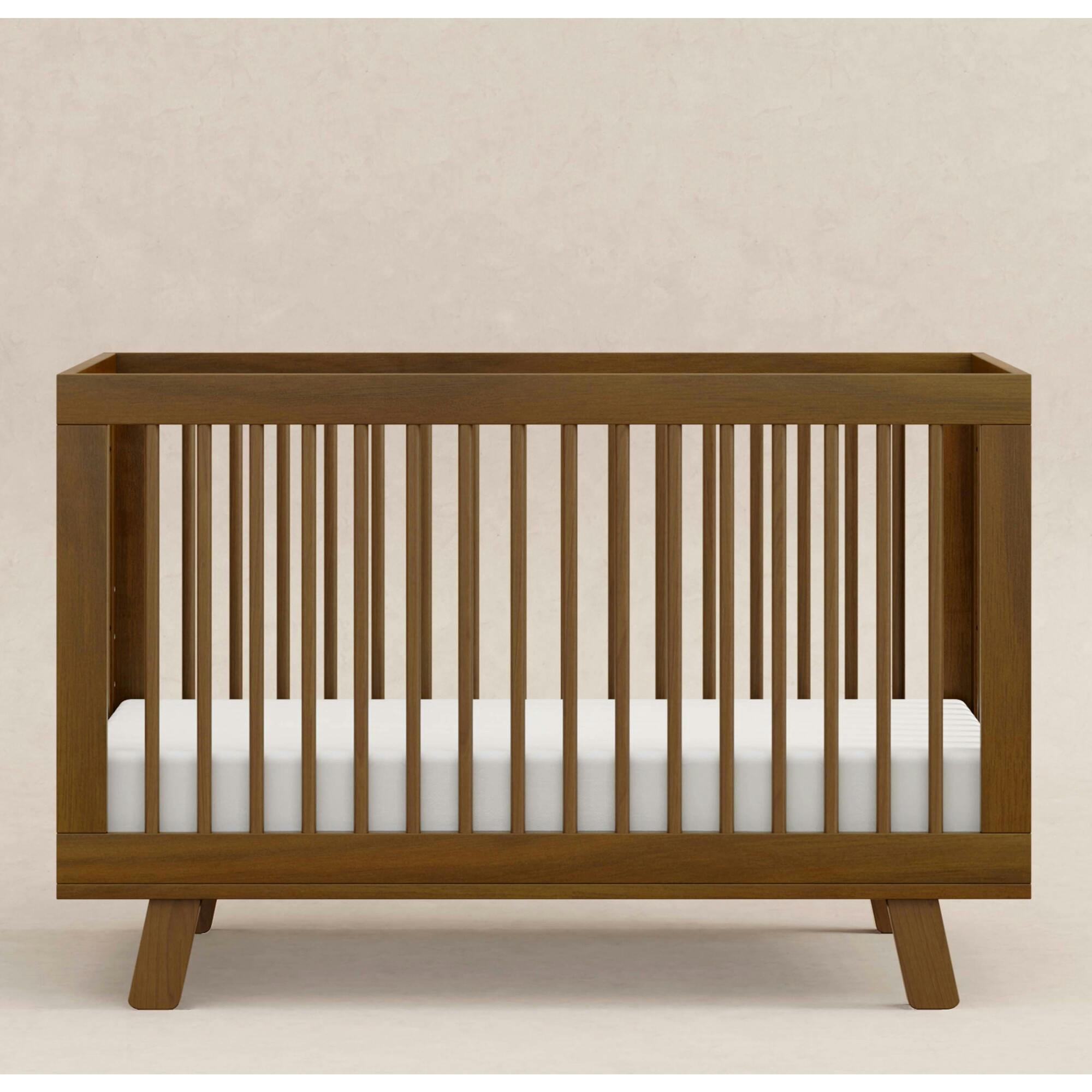 Hudson 3-in-1 Convertible Crib with Toddler Bed Conversion Kit in Natural Walnut