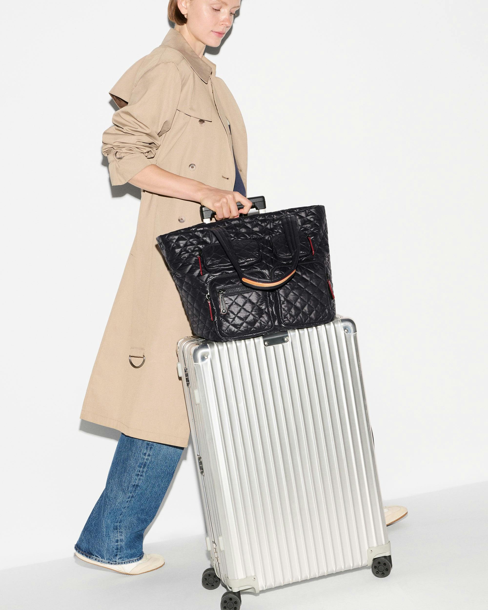 Black Medium Metro Travel Tote