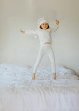 White Holiday Elf Pajama Costume-Christmas Gift for Kids - Cozy Cotton Stocking Stuffer