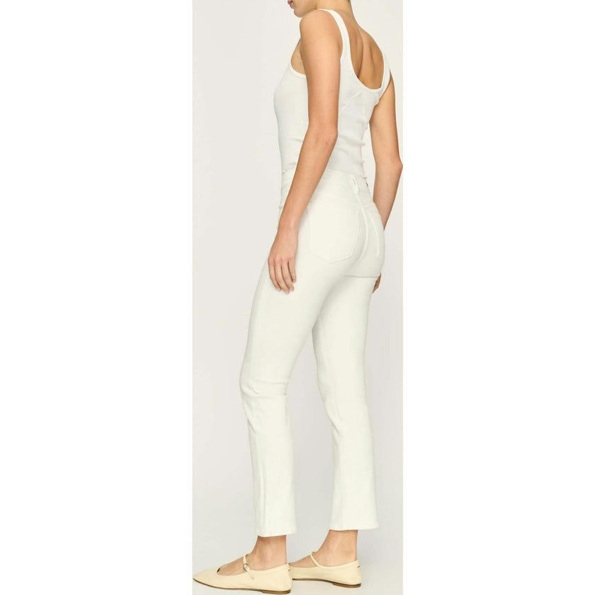 Mara Straight Mid Rise Instasculpt 27" Jeans | White