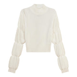 Ribbed Knit Mock Neck Sweater