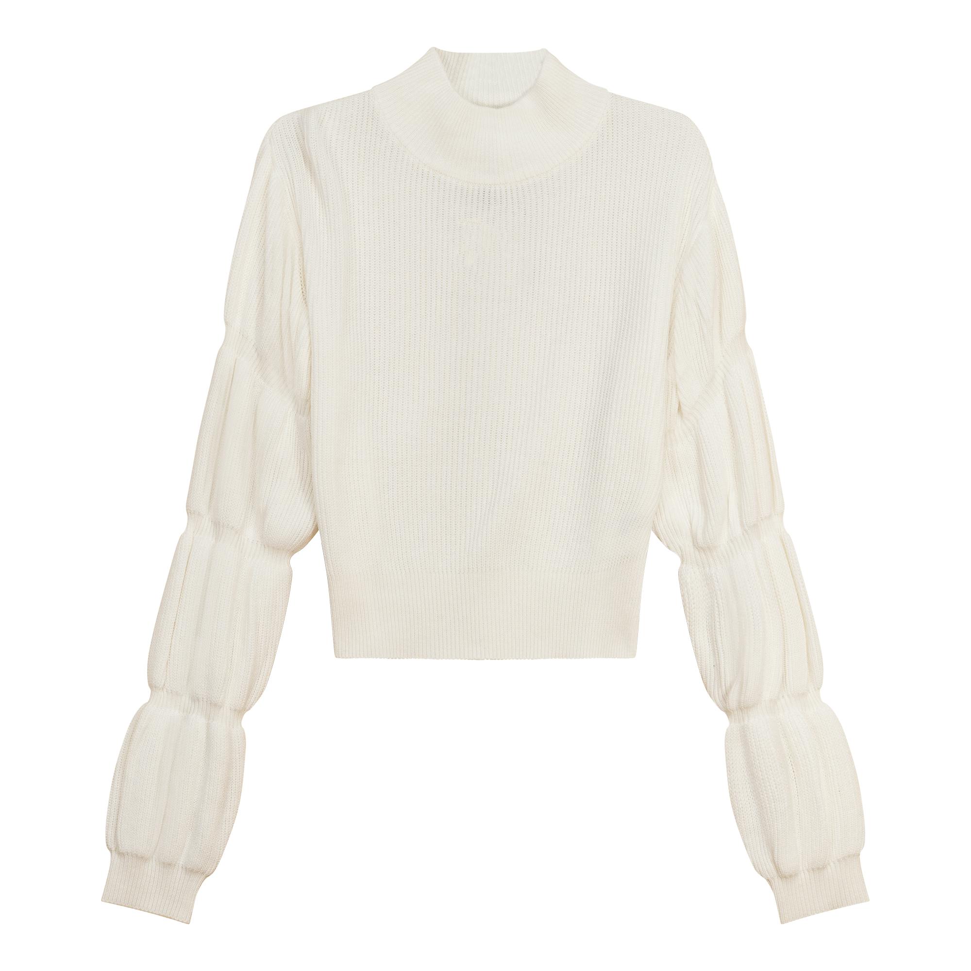 Ribbed Knit Mock Neck Sweater