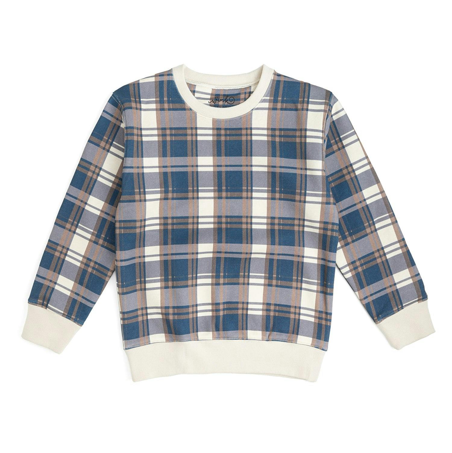 Navy Plaid Sweatshirt