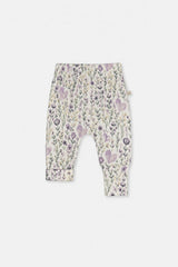 Organic Cotton Evolutive Pants Beige With Heart Print