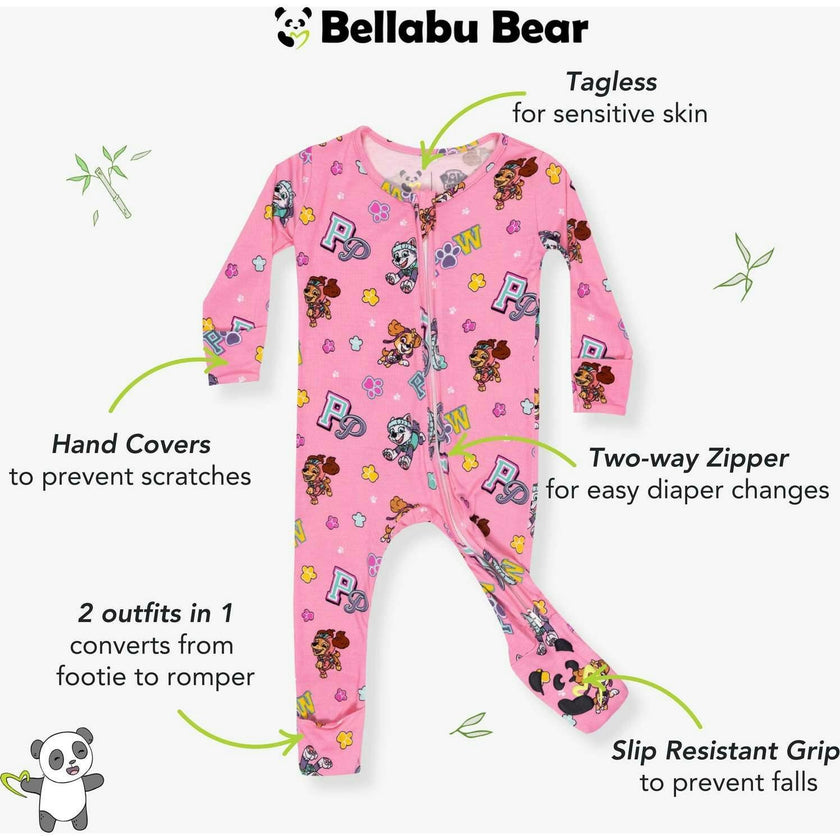 PAW Patrol: Varsity Pink Bamboo Convertible Footie