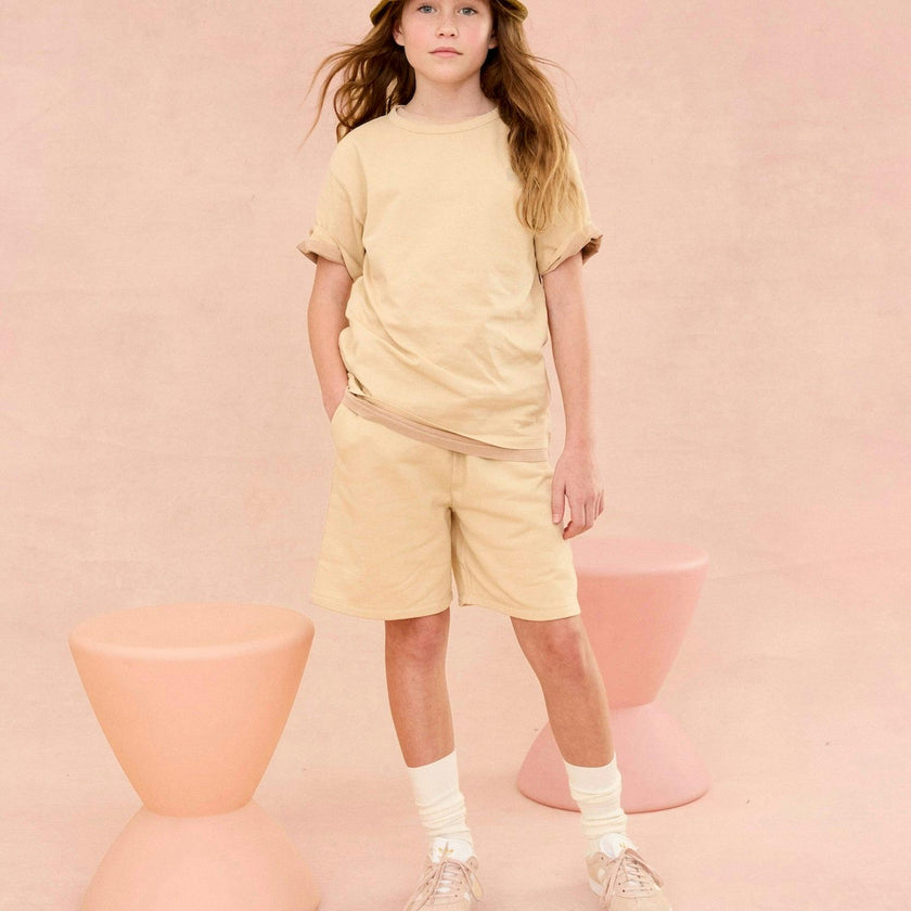 Natural Dye Everyday Shorts in Shortbread