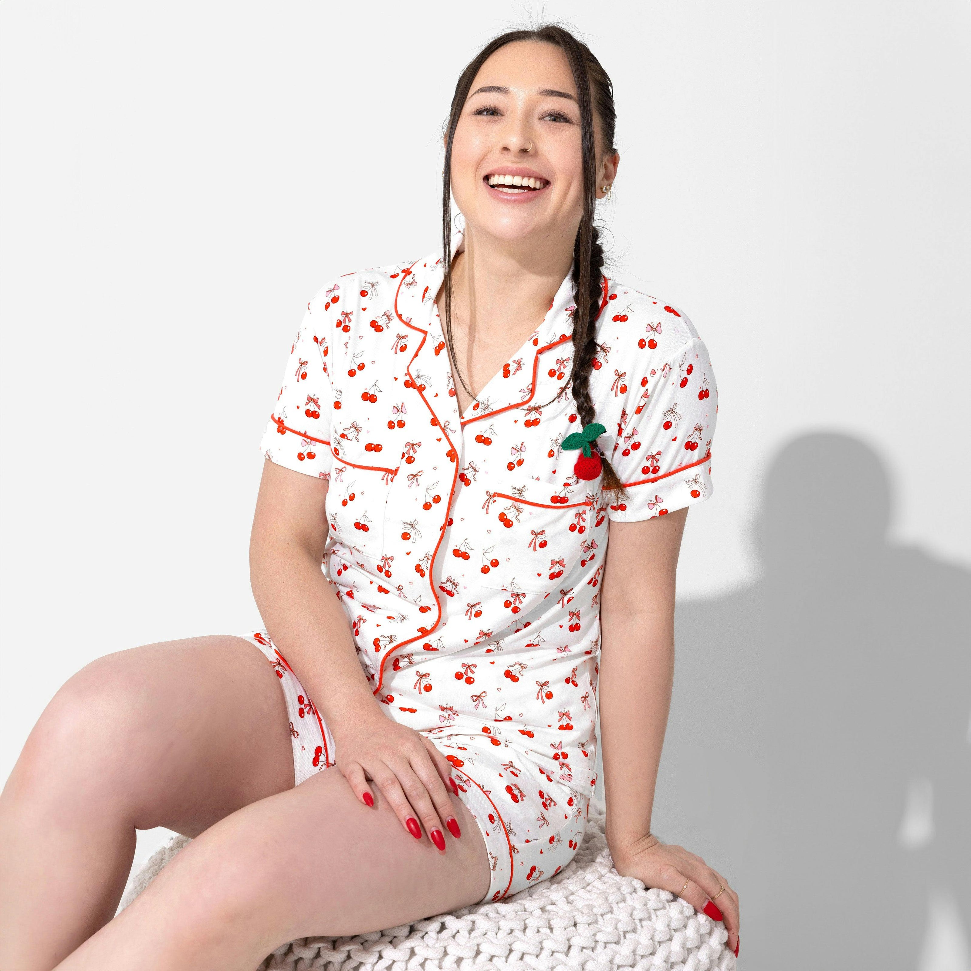 Cherry On Top Bamboo Women's Pajama Short Set