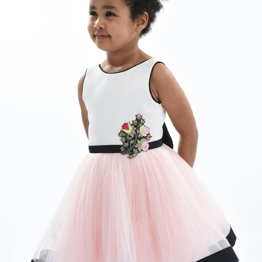 White Albany Floral Embroidered Dress