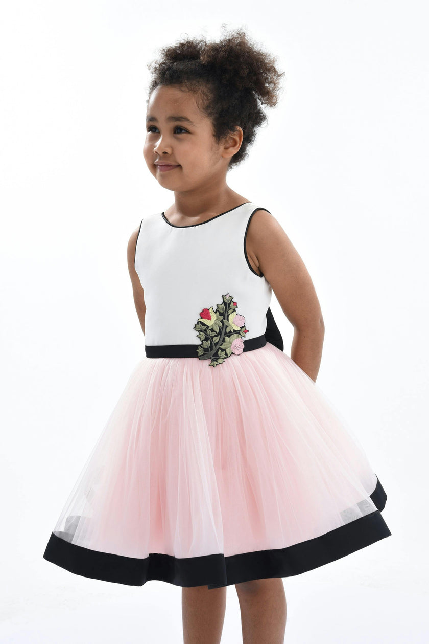 White Albany Floral Embroidered Dress