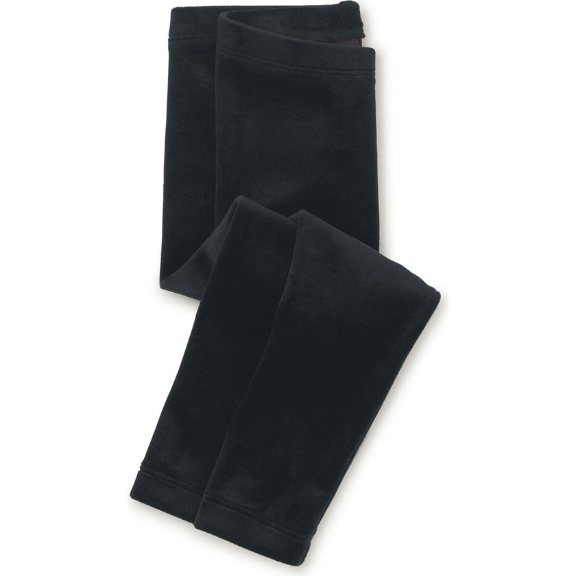 Velour Comfortable Fit Stretch Leggings, Black