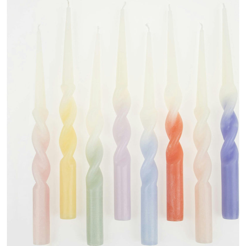 Rainbow Twisted Table Candles