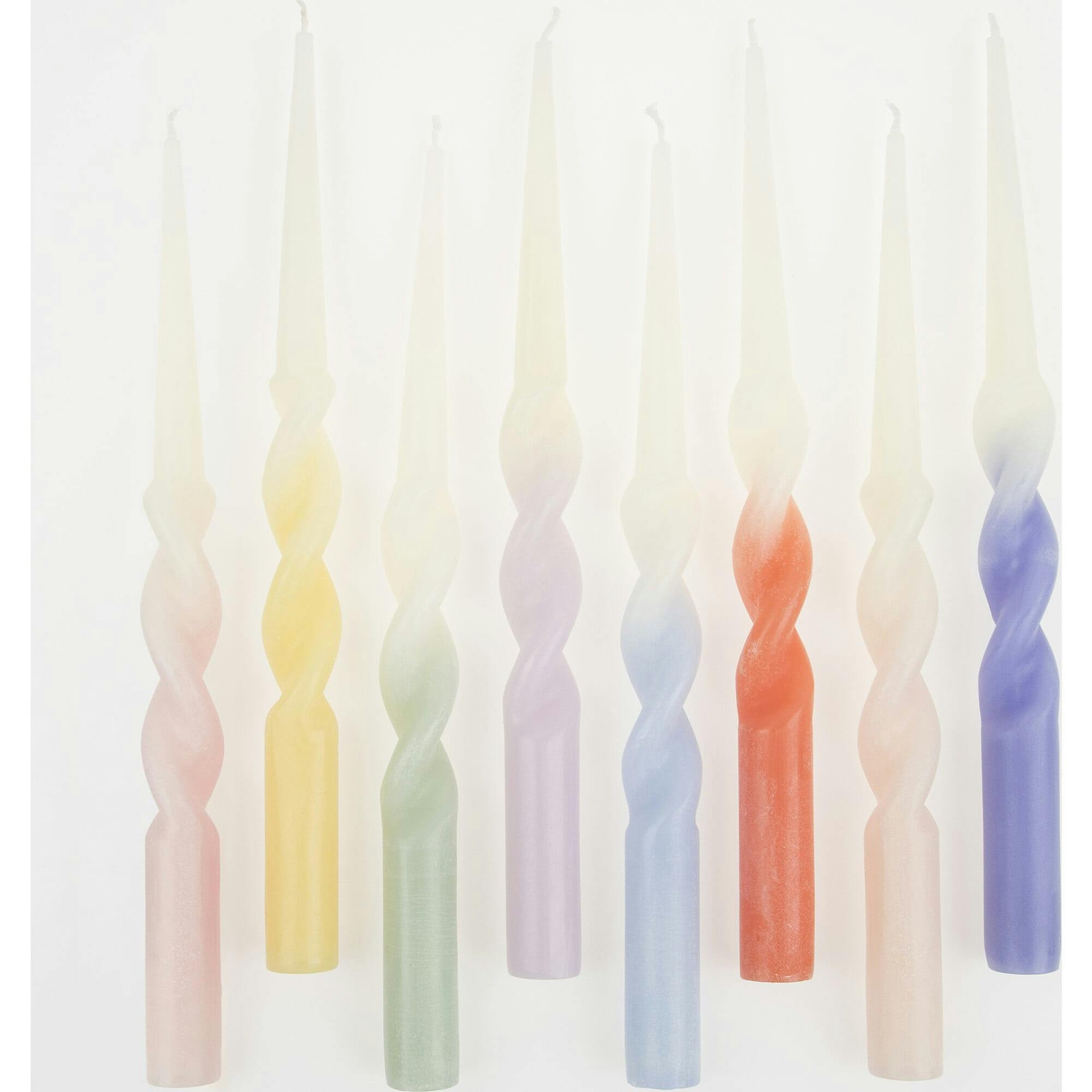 Rainbow Twisted Table Candles