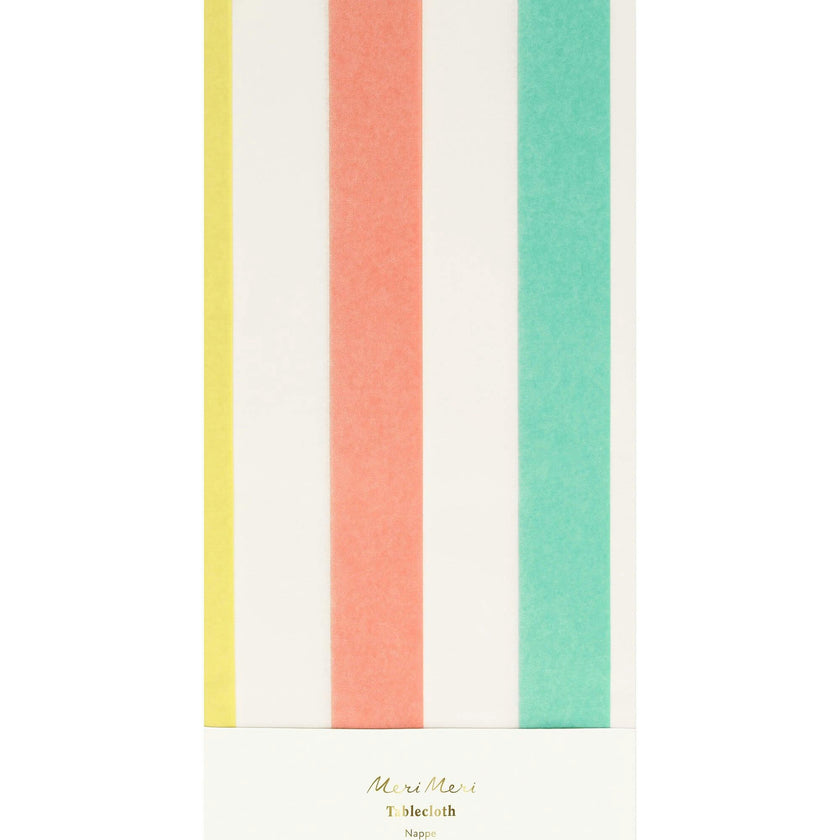 Multi Striped Paper Tablecloth