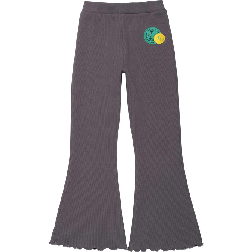 Ribbed Flares in Midnight Slate