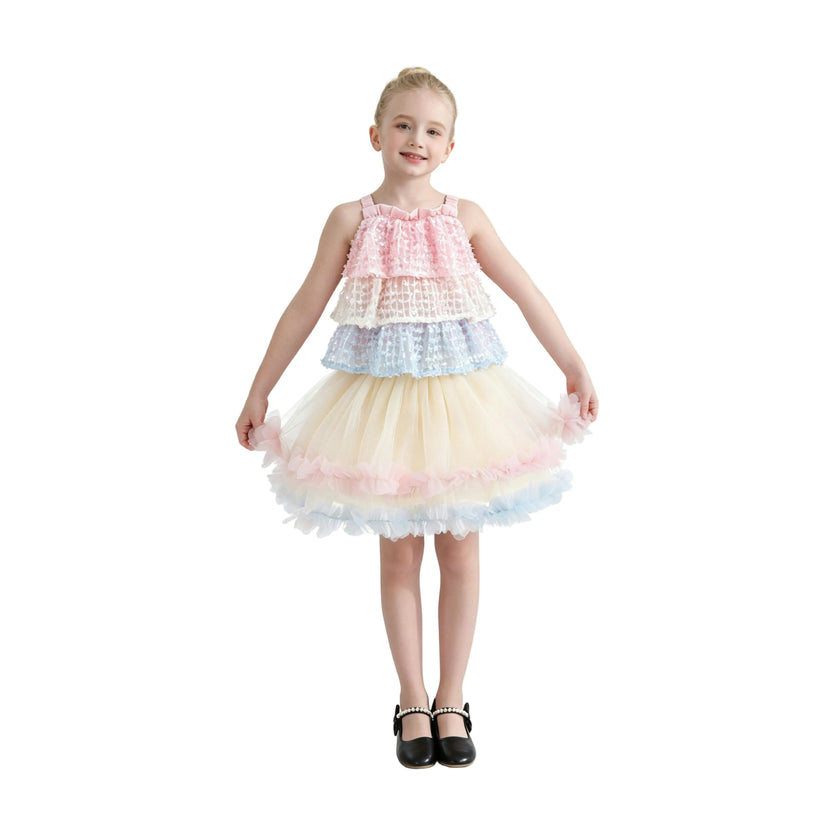 Pink Pastel Elunara Ruffle Set with Hair Clip