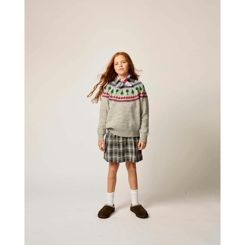 Recess Fair Isle Sweater in Heather Grey