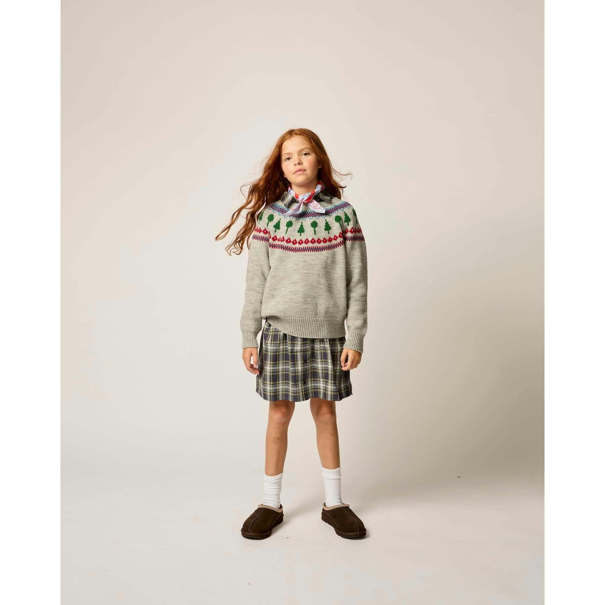 Recess Fair Isle Sweater in Heather Grey
