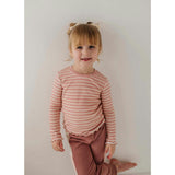 Lettuce Hem Tee Misty Rose Stripe