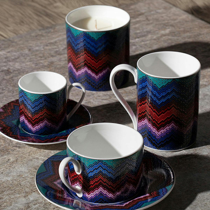 Tea Cup & Saucer STARLIGHT  Set of 6 in Luxury Box - Ø 8,5 X H 6 Cm Cap. 22 Cl. - S.15,5 Cm