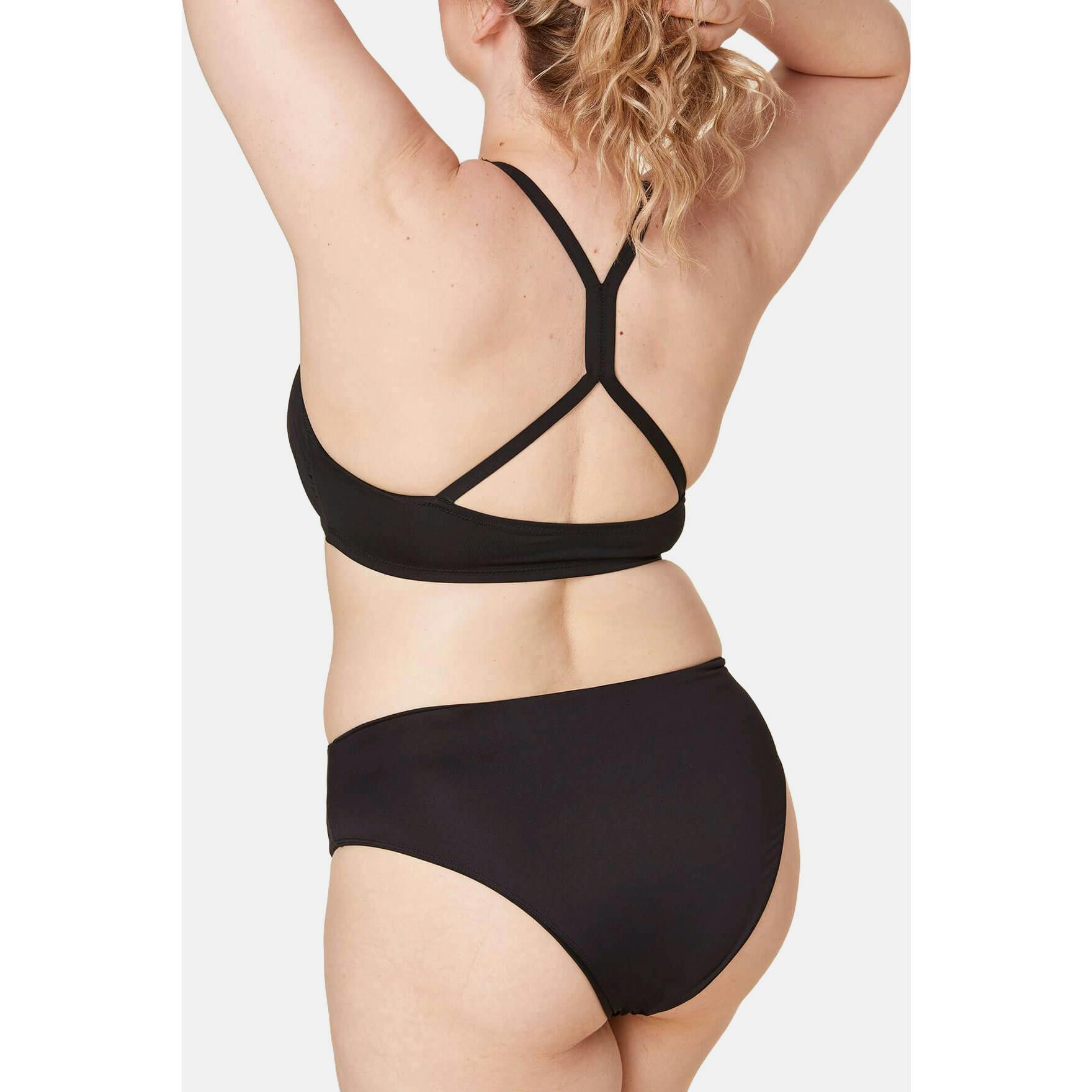 The 90s High Waist Bikini Bottom - Eco Nylon - Black