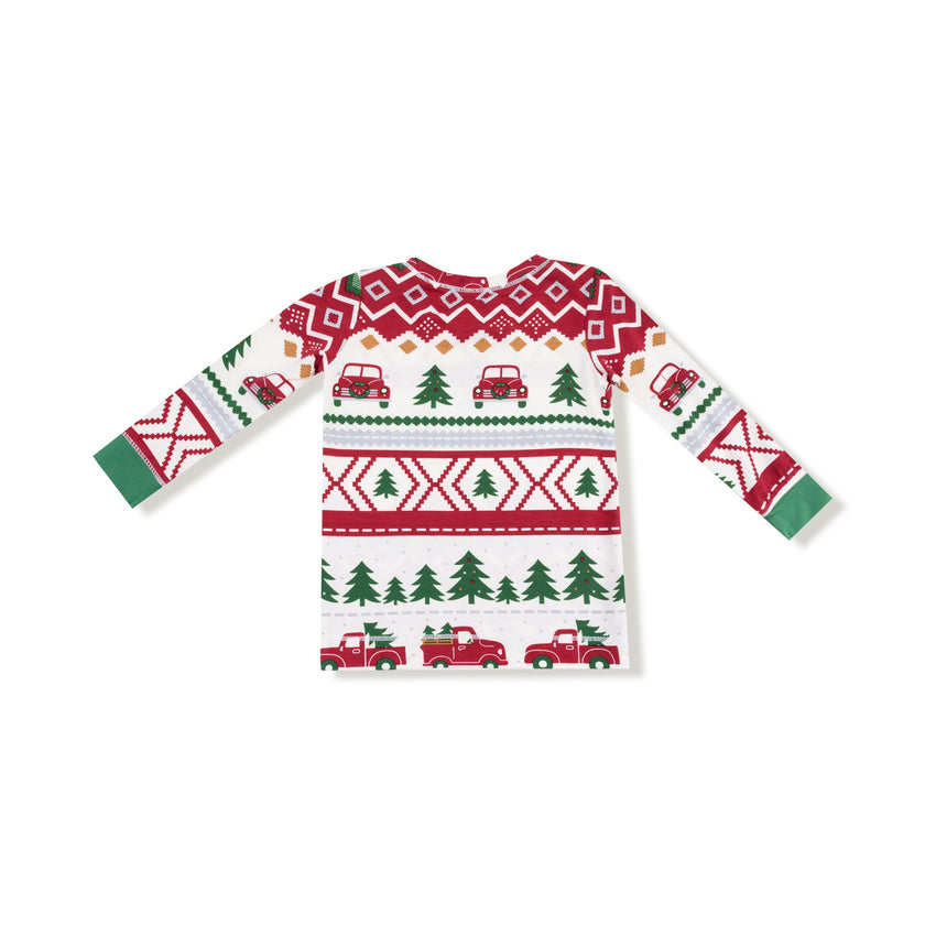 Red Truck Fair Isle - Long Sleeve Loungewear Set