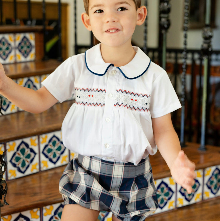 Peter Boy Set - Navy Tartan