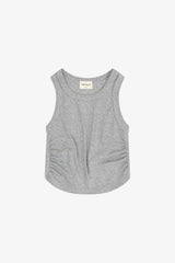 Rayon Rib Shirred Sleeveless Tank