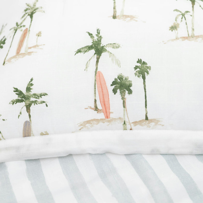 Cotton Muslin Toddler Comforter - Palm Paradise
