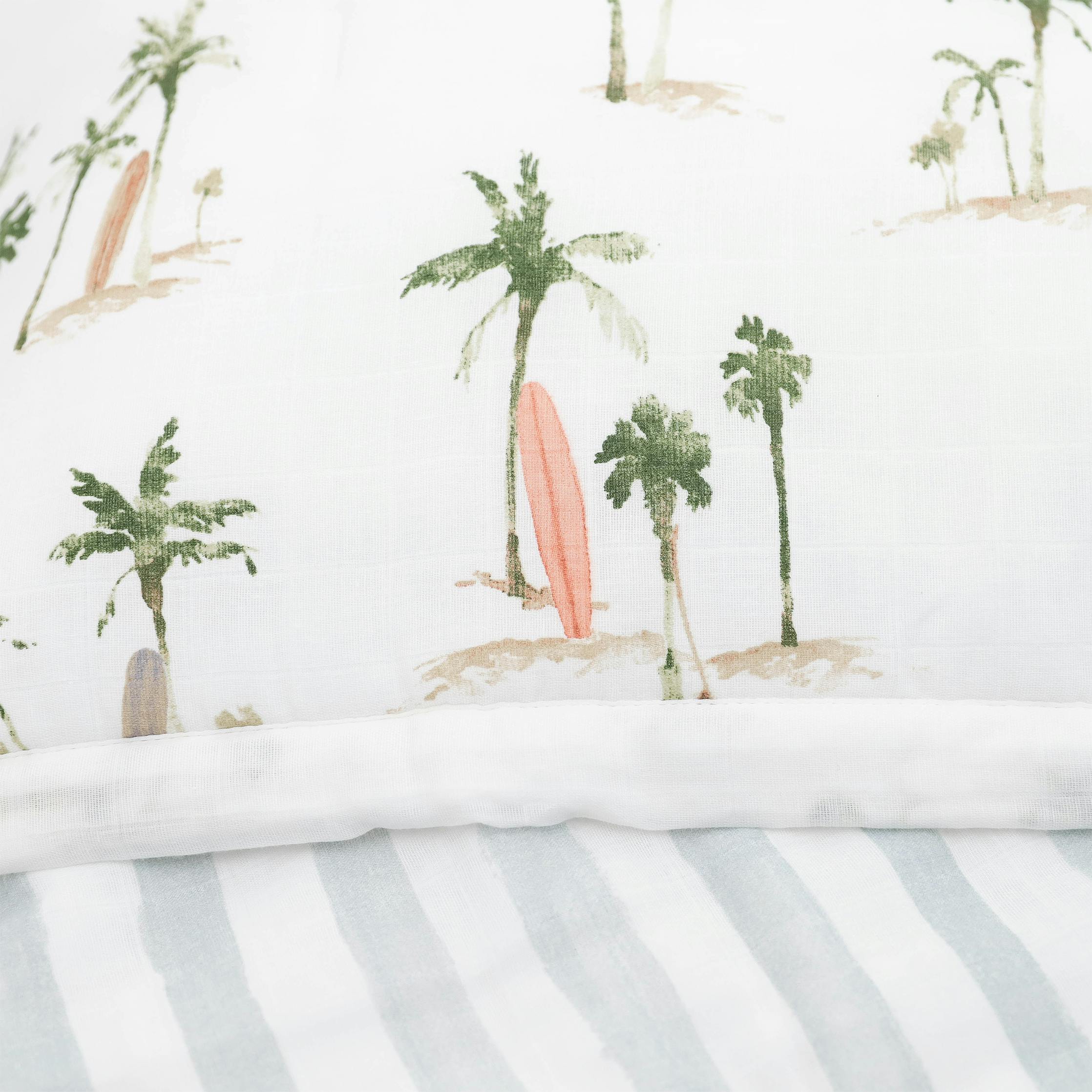 Cotton Muslin Toddler Comforter - Palm Paradise