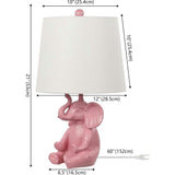 Kairi 21" Modern Shabby Chic Resin/Iron Happy Elephant LED Kids' Table Lamp with Phone Stand