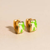 Neon Camo Super Chunky Huggie Hoop Earrings