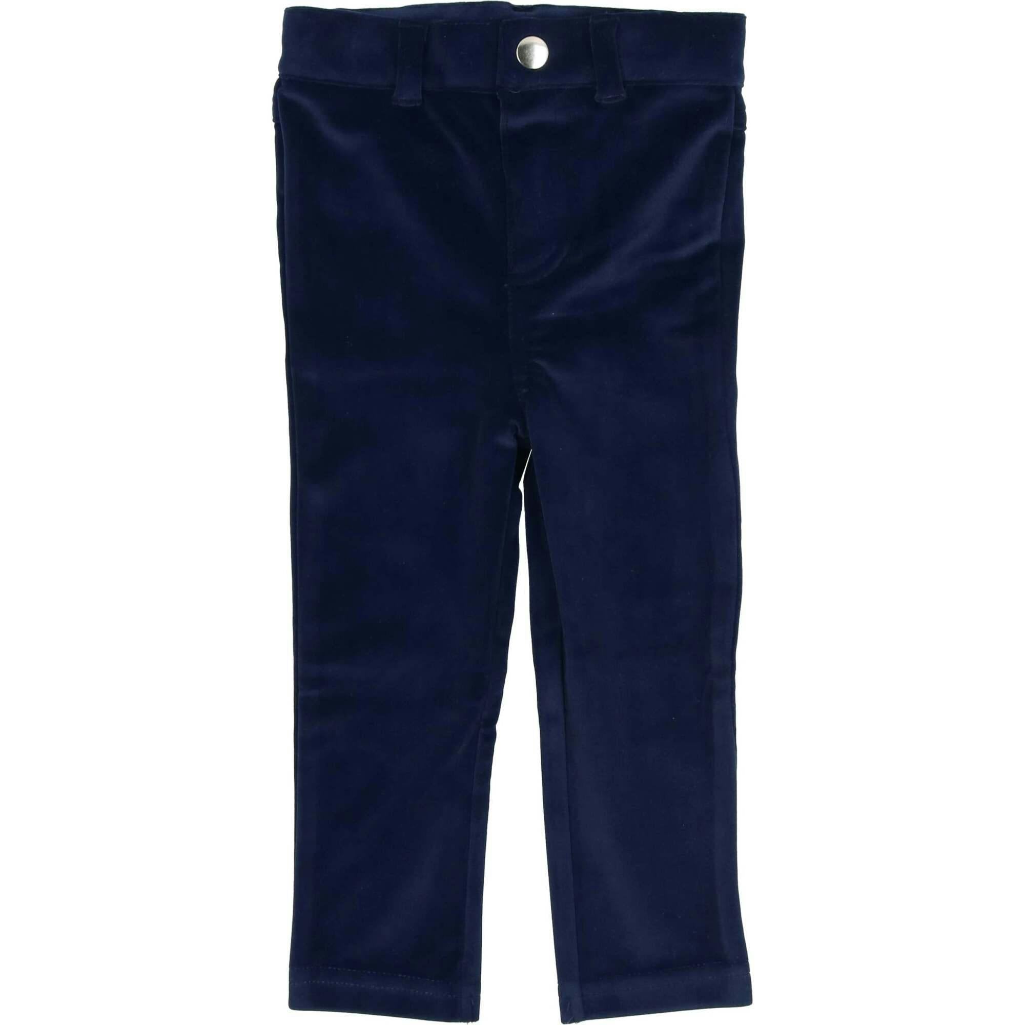 Boys Velour Straight Leg Dress Pants