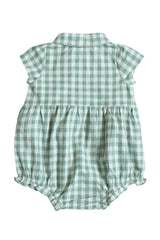 Baby Amber Romper in Sage Gingham