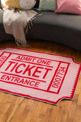 Red Ticket Abstract Rug by Elizabeth Bay