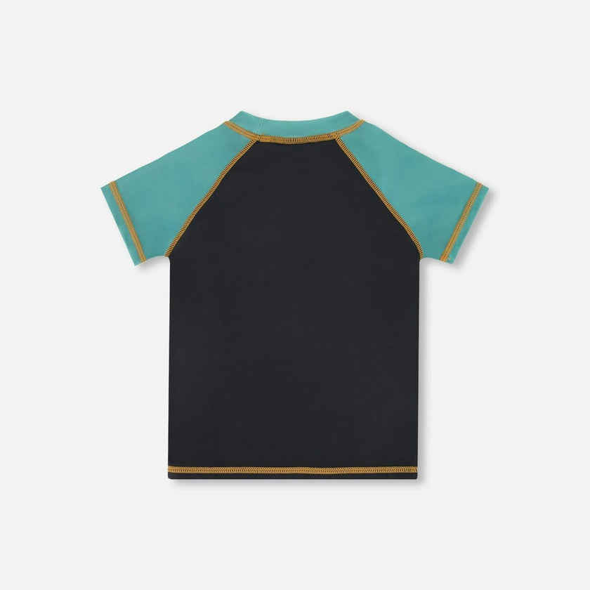 Short Sleeve Rashguard With Print Black